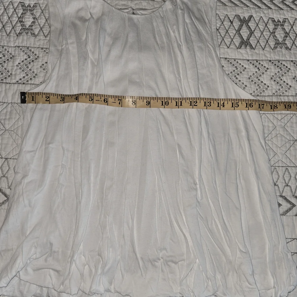 Madewell Elegant White Bubble Sleeveless Top Sz M - Picture 3 of 6